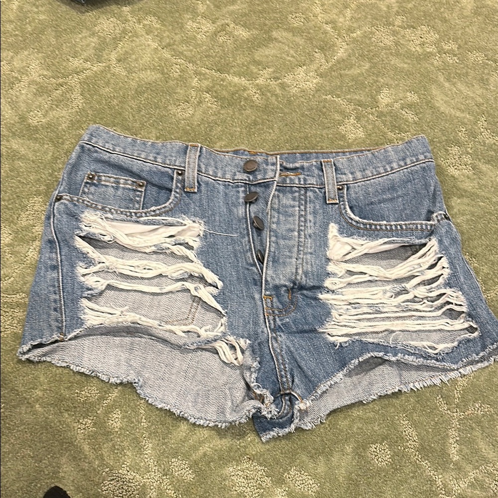Carmar- Ripped Jean Shorts